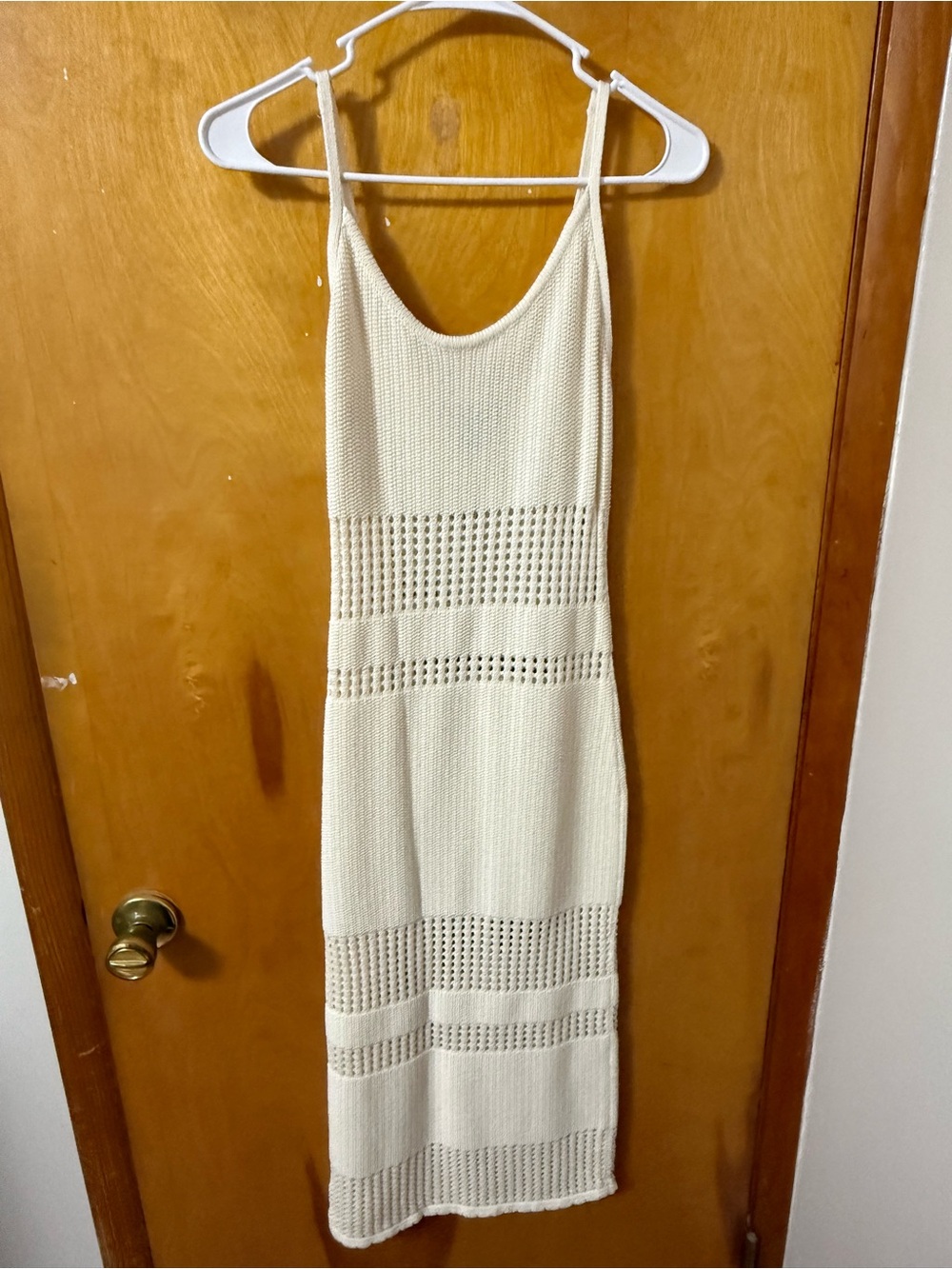 Forever 21 Cream Crochet Swim Coverup Midi Dress